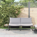 Garden Sofa with Cushion Brown 200.5 x 70 x 85.5cm Metal 42007550
