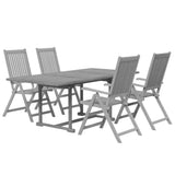 Garden Dining Set Grey Solid Acacia wood Extendable Extendable 3079647