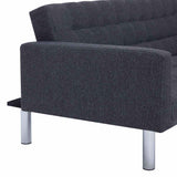 L-shaped Sofa Bed Dark grey Polyester 282304