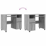 Desk with Wheels Grey Sonoma 91 x 50 x 77 cm Engineered Wood 869535