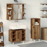 ZNTS 3 Piece Bathroom Furniture Set Old Wood Engineered Wood 3328567