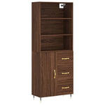 Highboard Brown Oak 69.5x34x180 cm Engineered Wood 3189428