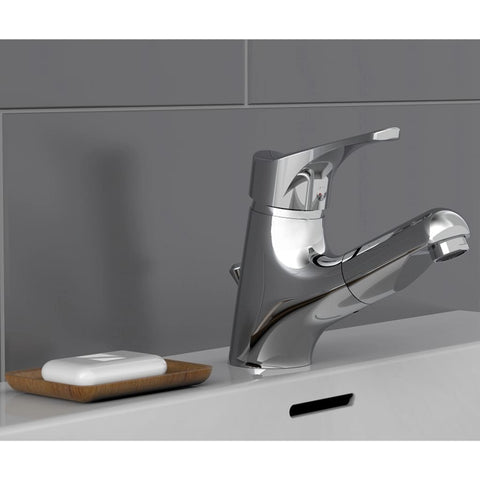 ZNTS SCHÜTTE Basin Mixer with Pull-Out Spray ATTICA Chrome 434557