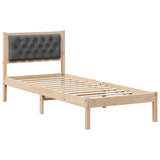 Bed Frame with Headboard Dark Grey 90 x 200 cm Solid Pine Wood 878215