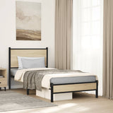 Metal Bed Frame without Mattress Sonoma Oak 90x190 cm Single 4007860