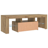 TV Cabinet with LED Lights Artisan Oak 120x36.5x40 cm Engineered Wood 856302
