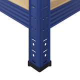 5-Layer Storage Shelves 2 pcs Blue Steel&Engineered Wood 4016950