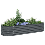 Garden Raised Bed 240x80x44 cm Galvanised Steel Grey 45528