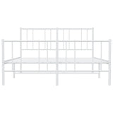 Metal Bed Frame without Mattress with Footboard White 120x190cm 352544