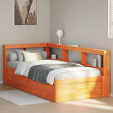 Bookcase Bed without Mattress Wax Brown 90x190cm Solid Wood Pine 3324483