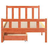 Bed Frame without Mattress Wax Brown 75x190 cm Small Single Solid Wood Pine 3301589