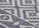 Outdoor Flatweave Rug 200x280 cm Blue Stripes 340840