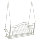 Swing Bench Steel 115 x 61 x 63 cm Antique White 42038692