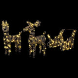Reindeer Pull Sleigh Warm White 53 x 28 x 33 cm Rattan 42019083