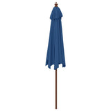 Garden Parasol with Wooden Pole Azure Blue 299x240 cm 363174