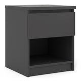 Naia Bedside 1 Drawer 1 Shelf in Black Matt 70271082GM