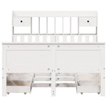 Bookcase Bed without Mattress White 140x190 cm Solid Wood Pine 3308934