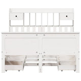 Bookcase Bed without Mattress White 140x190 cm Solid Wood Pine 3308934