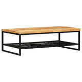 Coffee Table Brown and Black 110 x 55 x 35 cm Solid Mango Wood 4104608