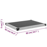 Outdoor Shower Tray WPC Stainless Steel 80x62 cm Grey 48203