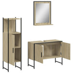 ZNTS 3 Piece Bathroom Cabinet Set Sonoma Oak Engineered Wood 3214350
