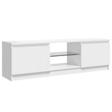 ZNTS TV Cabinet with LED Lights High Gloss White 120x30x35.5 cm 804289