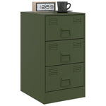 ZNTS Bedside Cabinets 2 pcs Olive Green 34.5x39x62 cm Steel 841784