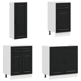 Kitchen Unit PORTO 8 pcs Black Engineered Wood 3438164