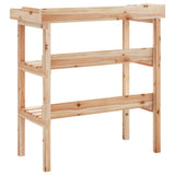 Plant Table with Shelves 78x38x82.5 cm Solid Wood Fir 156352
