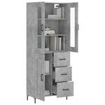 Highboard Concrete Grey 69.5x34x180 cm Engineered Wood 3198661