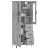 Highboard Concrete Grey 69.5x34x180 cm Engineered Wood 3198661