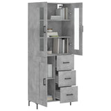 Highboard Concrete Grey 69.5x34x180 cm Engineered Wood 3198661