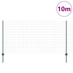Fence with Posts Green 1.2 x 10 m Steel 3335992