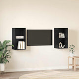 TV Cabinet Set 2 pcs Black Oak 37 x 37 x 72 cm Engineered Wood 3393556