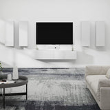 6 Piece TV Cabinet Set White Engineered Wood 3114342