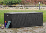 Garden Storage Box Anthracite 120x56x63 cm PP Rattan 43711