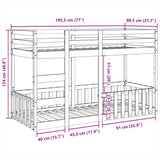 Bunk Bed White 75x190 cm Solid Wood Pine 3308596