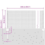 Welded Wire Fence with Posts 25 x 0.6 m PVC-Coated Steel Green 3336474