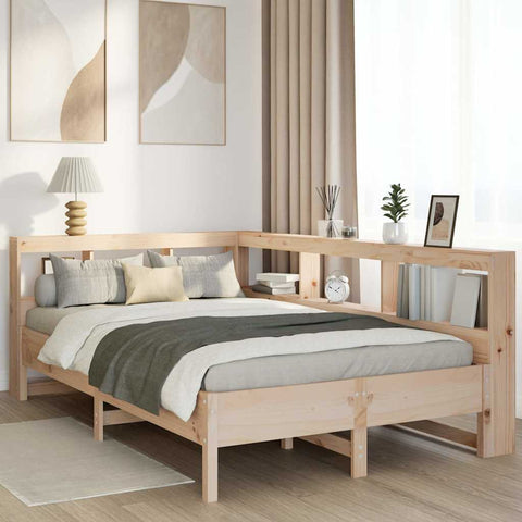 ZNTS Bookcase Bed without Mattress 120x190 cm Solid Wood Pine 3324439