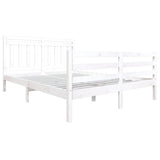 Bed Frame without Mattress White King Size Solid Wood 3100660