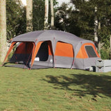 ZNTS Family Tent with Porch Dome 9-Person Grey and Orange Waterproof 4009586