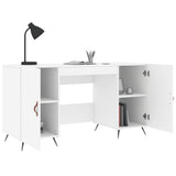 Desk White 140x50x75 cm Engineered Wood 829516