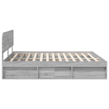Bed Frame Grey Sonoma 180 x 200 cm Solid Pine Wood 3412047