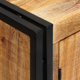 Highboard with Doors Brown Solid Rough Mango Wood and Metal 4104766