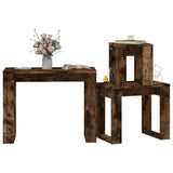 Nesting Tables 3 pcs Smoked Oak Engineered Wood 815222