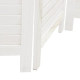 Room Divider 5 Panels White Solid Wood Paulownia 358840
