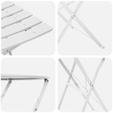 Folding Bistro Set 3 pcs White Steel 42002968