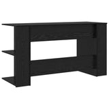 Desk with Shelf Black oak 140 x 50 x 75 cm Engineered wood 879649