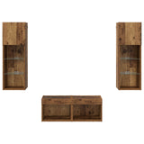 TV Wall Cabinets Wall-mounted 4 pcs Artisan Oak Engineered Wood 3402917