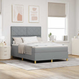 Box Spring Bed with Headboard Light grey 140 x 190 cm Fabric 3339693